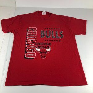 VTG 90s Chicago Bulls Shirt Adult Large Red Faded Single Stitch Short Sleeve Tee